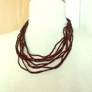 NWOT Multi Strand Black Beaded Necklace
